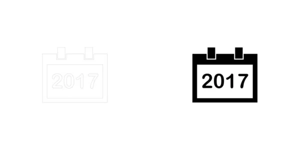 Icona Illustrata Isolata Uno Sfondo Anno Calendario Quadrato — Vettoriale Stock