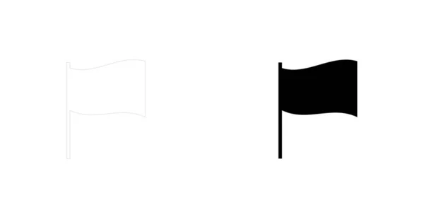 Une Icône Illustrée Isolée Sur Fond Drapeau Ondulé Rectangulaire — Image vectorielle