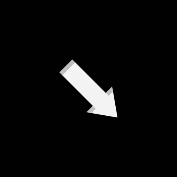 Une Icône Illustrée Isolée Sur Fond Flèche Bas Droite — Image vectorielle