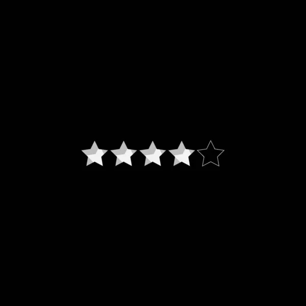 背景に描かれたアイコン 4つ星評価 — ストックベクタ