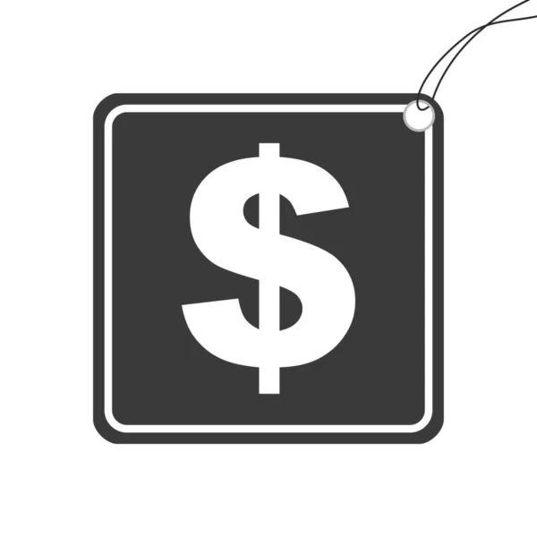 Ícone Ilustrado Isolado Fundo Sinal Dólar — Vetor de Stock