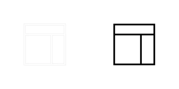 Icono Ilustrado Aislado Fondo Web Wireframe Split Top Izquierda — Archivo Imágenes Vectoriales