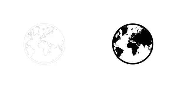 Иллюстрированная Икона Заднем Плане World North America South Americaa Europe — стоковый вектор