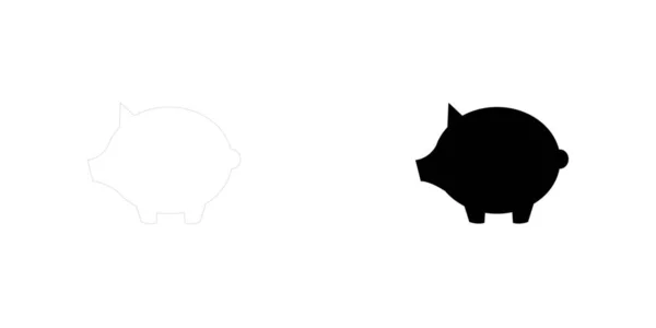 Eine Illustrierte Ikone Isoliert Auf Einem Hintergrund Sparschwein — Stockvektor