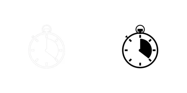 Een Geïllustreerd Pictogram Geïsoleerd Een Achtergrond Stopwatch Achtste Compleet — Stockvector