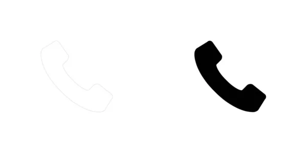 Ícone Ilustrado Isolado Fundo Telefone — Vetor de Stock