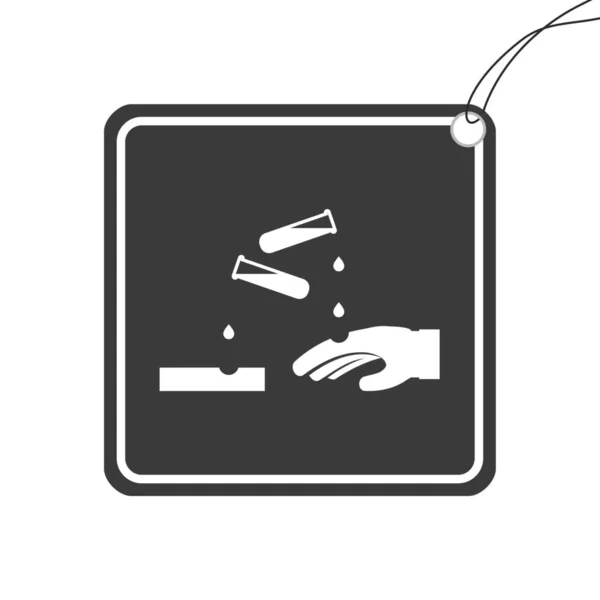 Een Geïllustreerd Pictogram Geïsoleerd Een Achtergrond Zeer Corrosief Materiaal — Stockvector