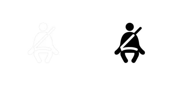 Illustrated Icon Isolated Background Seatbelt Light — 스톡 벡터