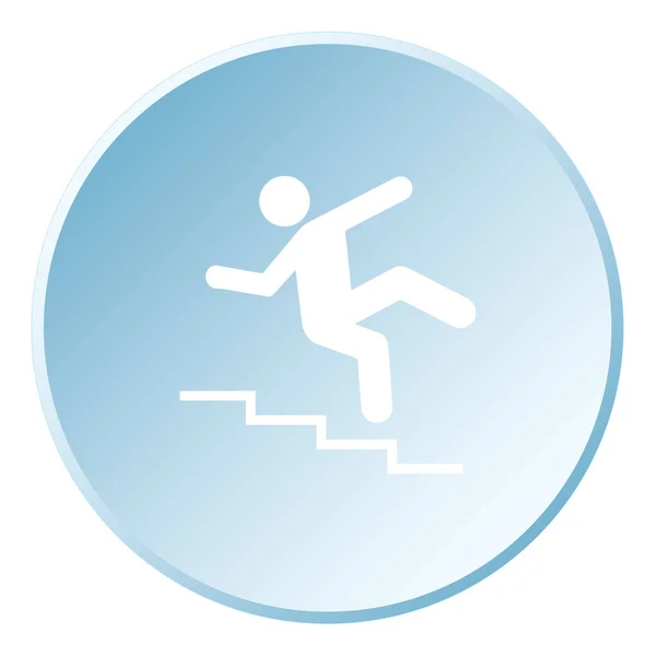 Ícone Ilustrado Isolado Fundo Escadas Perigo — Vetor de Stock