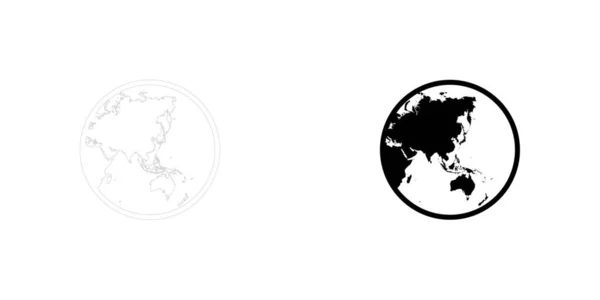 Une Icône Illustrée Isolée Sur Fond Monde Asie Océanie — Image vectorielle