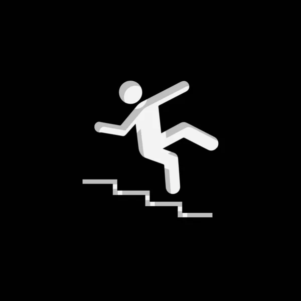 Εικονογραφημένο Εικονίδιο Απομονωμένο Φόντο Danger Stairs — Διανυσματικό Αρχείο