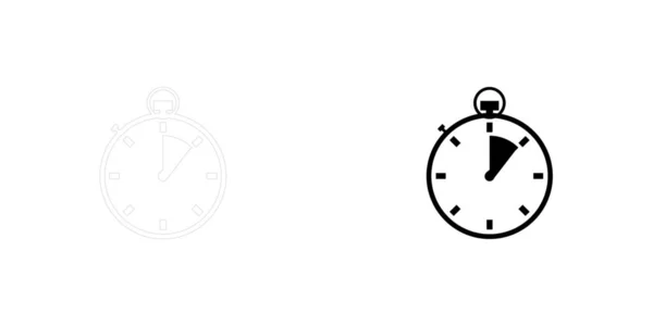 Een Geïllustreerd Pictogram Geïsoleerd Een Achtergrond Stopwatch Achtste Compleet — Stockvector