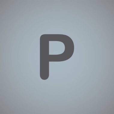 P harfi vektör simgesi gri arkaplanda izole edildi 
