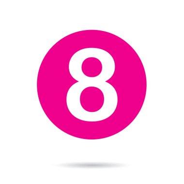 Pembe vektör simgesi veya 8 Numaranın düğmesi