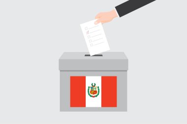 Peru Ülkesi için Resimli Bayraklı Oy Kutusu