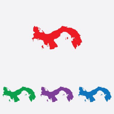 Çok renkli Country Shape vektör çizimi. Panama