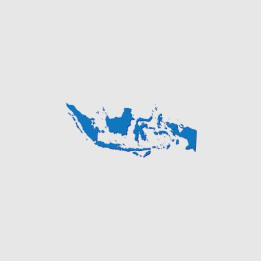 Endonezya 'nın Gölgesi ile Mavi Resimli Ülke ŞekliName