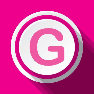 G harfinin pembe yuvarlak vektör simgesi tasarımı