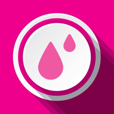 Yağmur damlalarının pembe yuvarlak vektör simgesi tasarımı