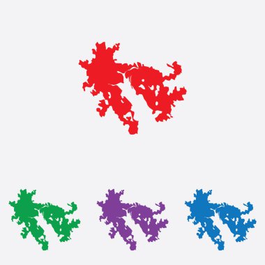 Çok renkli Country Shape vektör çizimi. Hong Kong