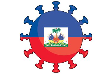 Haiti Ülkesi için Resimli Virüs Bayrağı