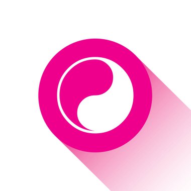 Pembe vektör simgesi veya Ying Yang 'ın düğmesi