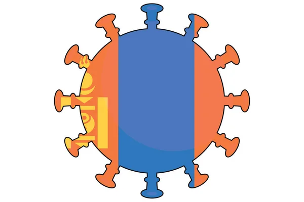 Ilustrovaná Virová Vlajka Pro Zemi Mongolsko — Stockový vektor