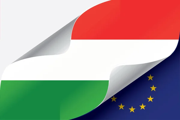 Ülkeleri Bayrak Işareti Vektör Illüstrasyonu Macaristan — Stok Vektör