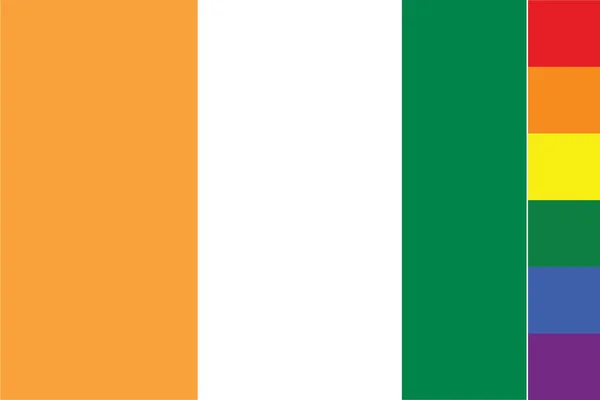 Illustrerad Flagga För Landet Elfenbenskusten — Stock vektor
