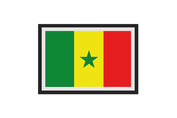 Illustration Vectorielle Drapeau Sénégal — Image vectorielle