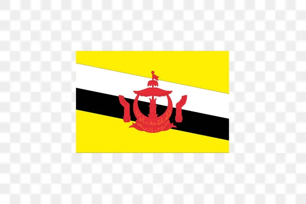Ilustrasi Vektor Bendera Pada Latar Belakang Transparan Brunei - Stok Vektor