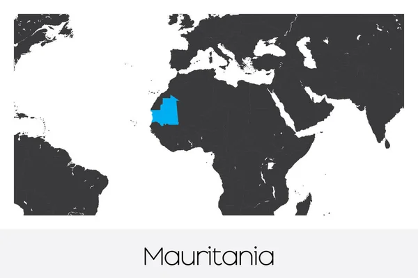 Εικονογραφημένο Σχήμα Χώρας Της Μαυριτανίας — Διανυσματικό Αρχείο