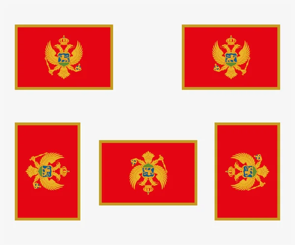 Illustrated Country Flag Reflected Rotated Montenegro — Stock Vector