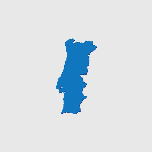 Μπλε Εικονογραφημένο Σχήμα Χώρας Σκιά Της Πορτογαλίας — Διανυσματικό Αρχείο