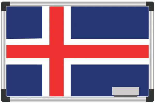 アイスランドのためのホワイトボードに描かれた旗 — ストックベクタ