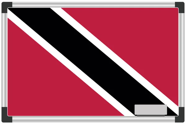 Bandera Ilustrada Una Pizarra Blanca Para País Trinidad Tobago — Archivo Imágenes Vectoriales