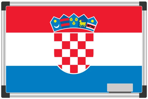Hırvatistan Için Beyaz Tahtada Resimli Bayrak — Stok Vektör