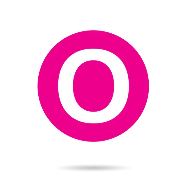 Ikona Różowego Wektora Lub Przycisk Litery — Wektor stockowy