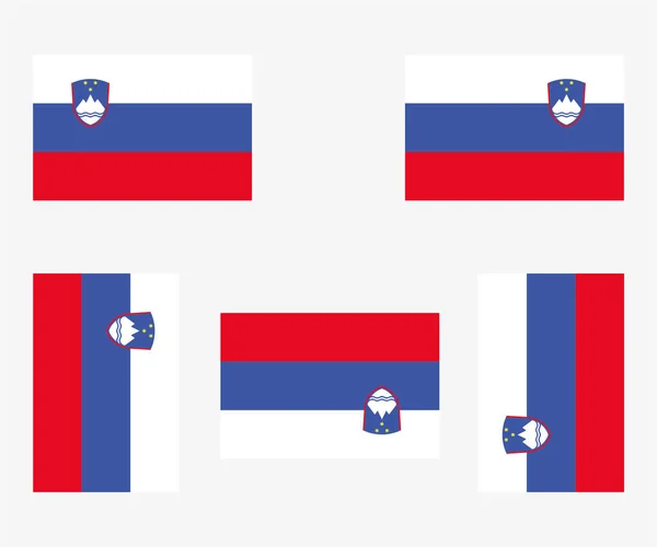 斯洛文尼亚的图解国旗得到反映和轮流使用 — 图库矢量图片