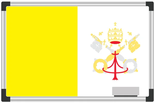 バチカン市国のホワイトボードに描かれた旗 — ストックベクタ
