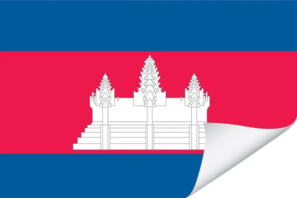Εικονογραφημένη Σημαία Για Χώρα Της Καμπότζης — Διανυσματικό Αρχείο