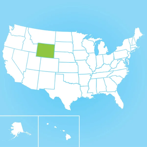 Mapa Vectorial Del Estado Estadounidense Wyoming — Vector de stock