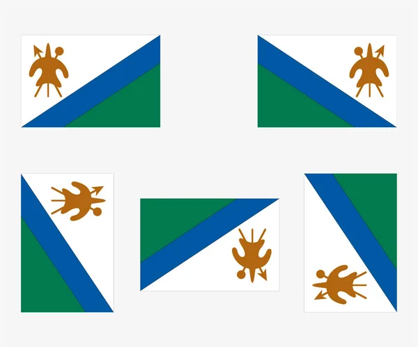 Geïllustreerde Landvlag Weerspiegeld Gedraaid Van Lesotho — Stockvector