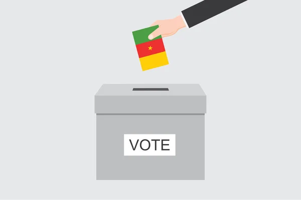 带有喀麦隆国标图解的投票箱 — 图库矢量图片