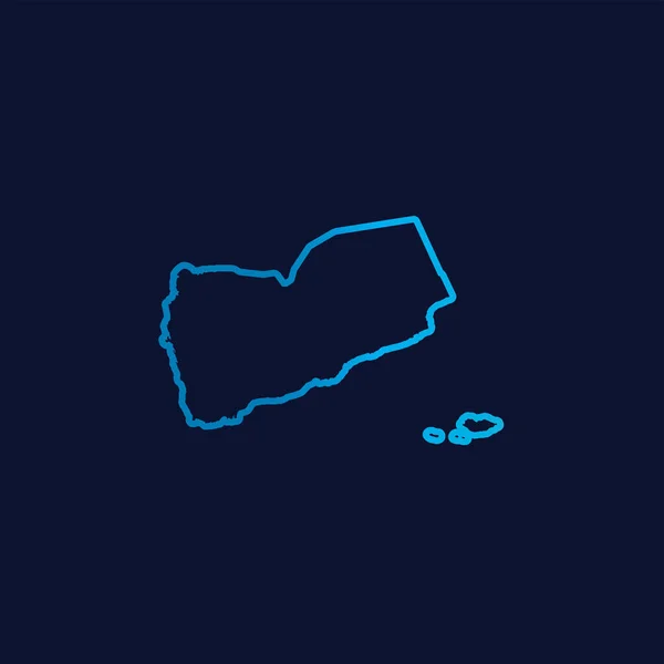 イエメンのイラスト国の形 — ストックベクタ