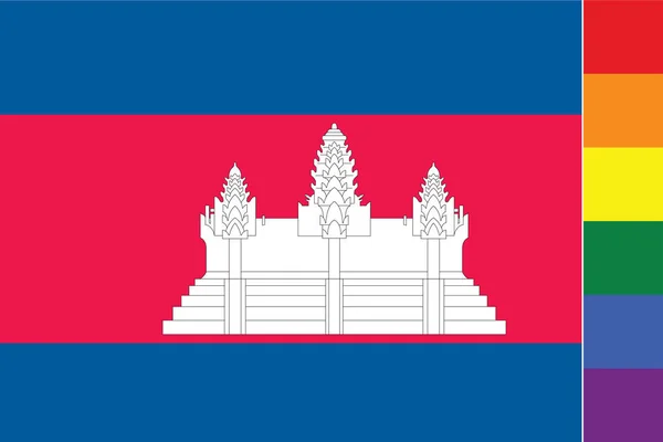 Ілюстрований Прапор Камбоджі — стоковий вектор