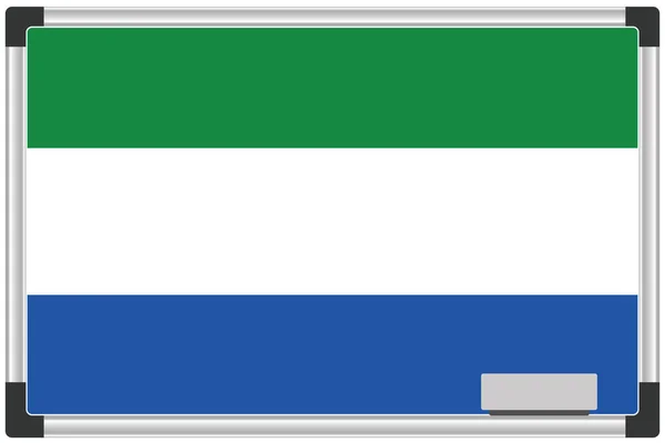 シエラレオネ国のためのホワイトボードに描かれた旗 — ストックベクタ