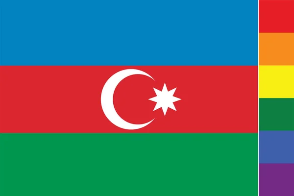 Illusztrált Zászló Azerbajdzsán Számára — Stock Vector