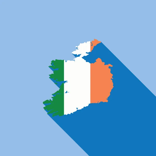 País Delineado Wint Bandera Relleno Vector Ilustración Irlanda — Vector de stock