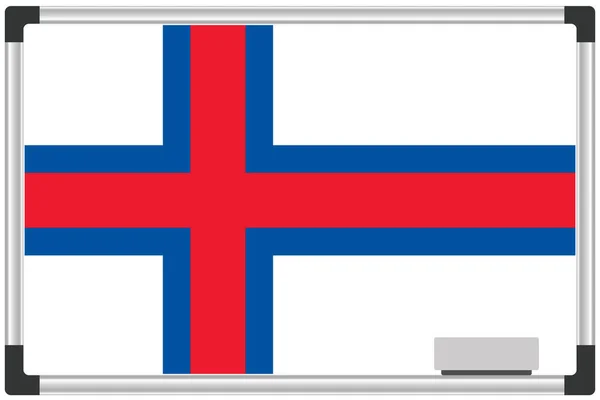 Bandeira Ilustrada Quadro Branco Para País Das Ilhas Faroé — Vetor de Stock